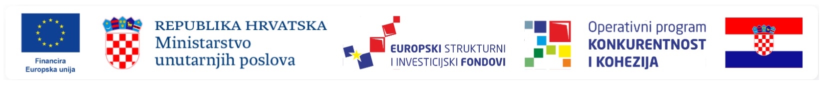 Financira Europska unija, Republika Hrvatska, Ministarstvo unutarnjih poslova, Europski strukturni i investicijski fondovi, Operativni program Konkurentnost i kohezija